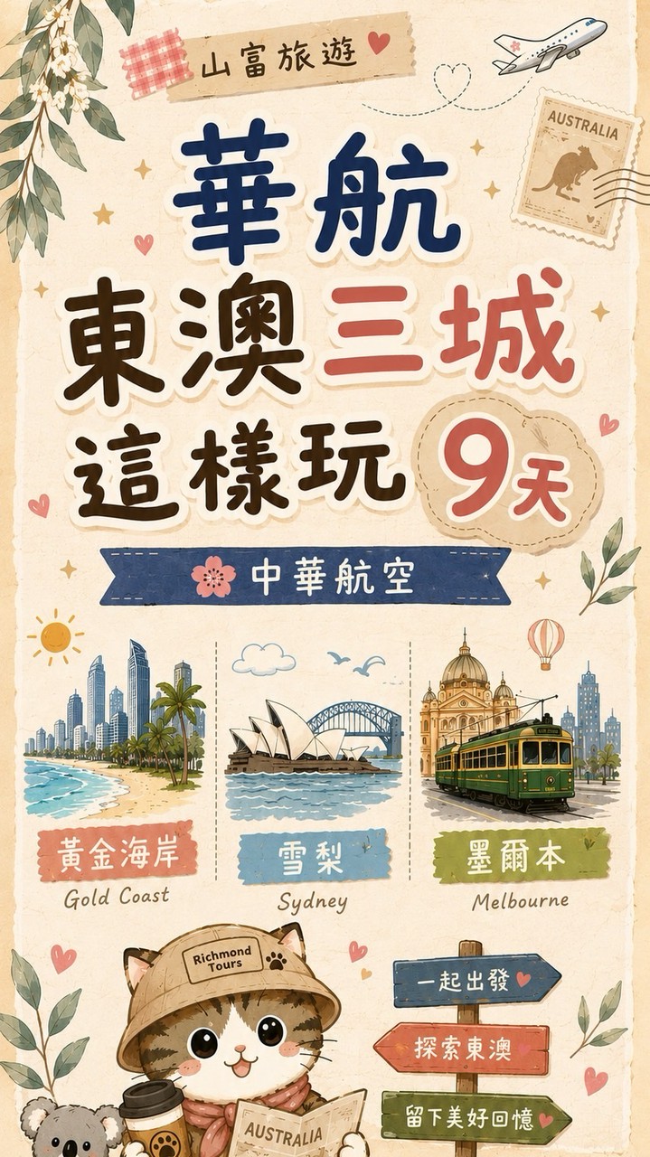 08／14華航東澳三城這樣玩9天