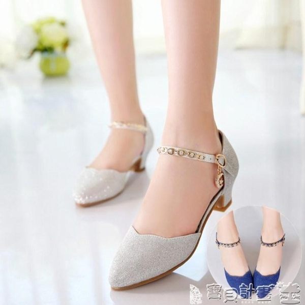 女童高跟鞋 女童涼鞋包頭兒童公主鞋小高跟模特 JD 寶貝計畫