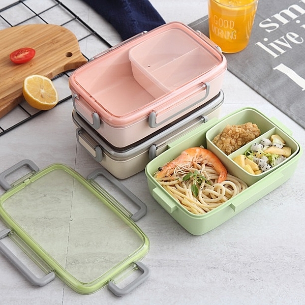 小麥分隔便當盒 可微波 耐熱便當盒 密封 微波便當盒 便當盒 餐盒保鮮盒【RS951】