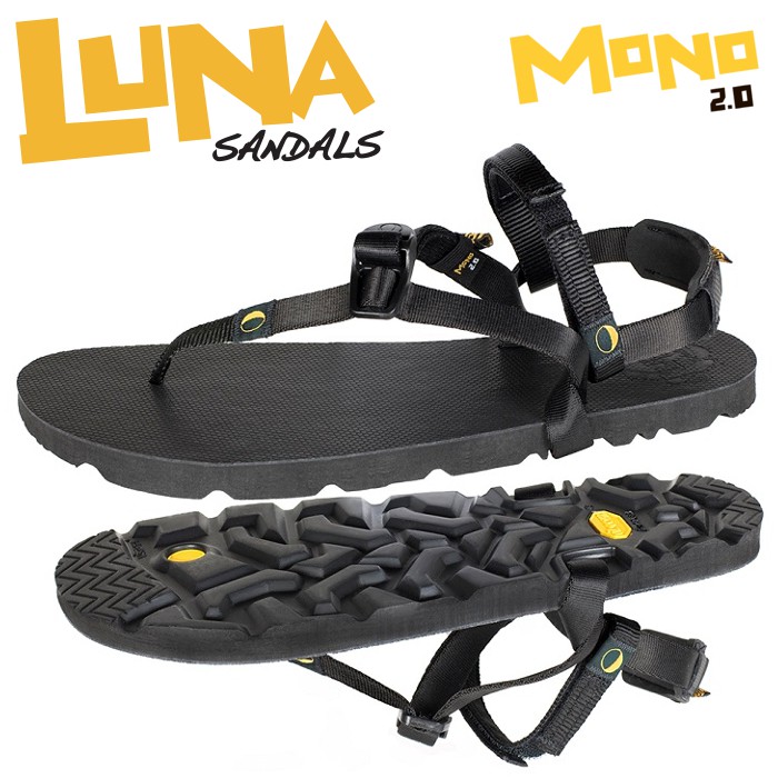 LUNA 運動涼鞋/跑步涼鞋/水陸鞋/綁帶涼鞋/輕量平底/西雅圖手工製造 MONO 2.0 薄底 黑色