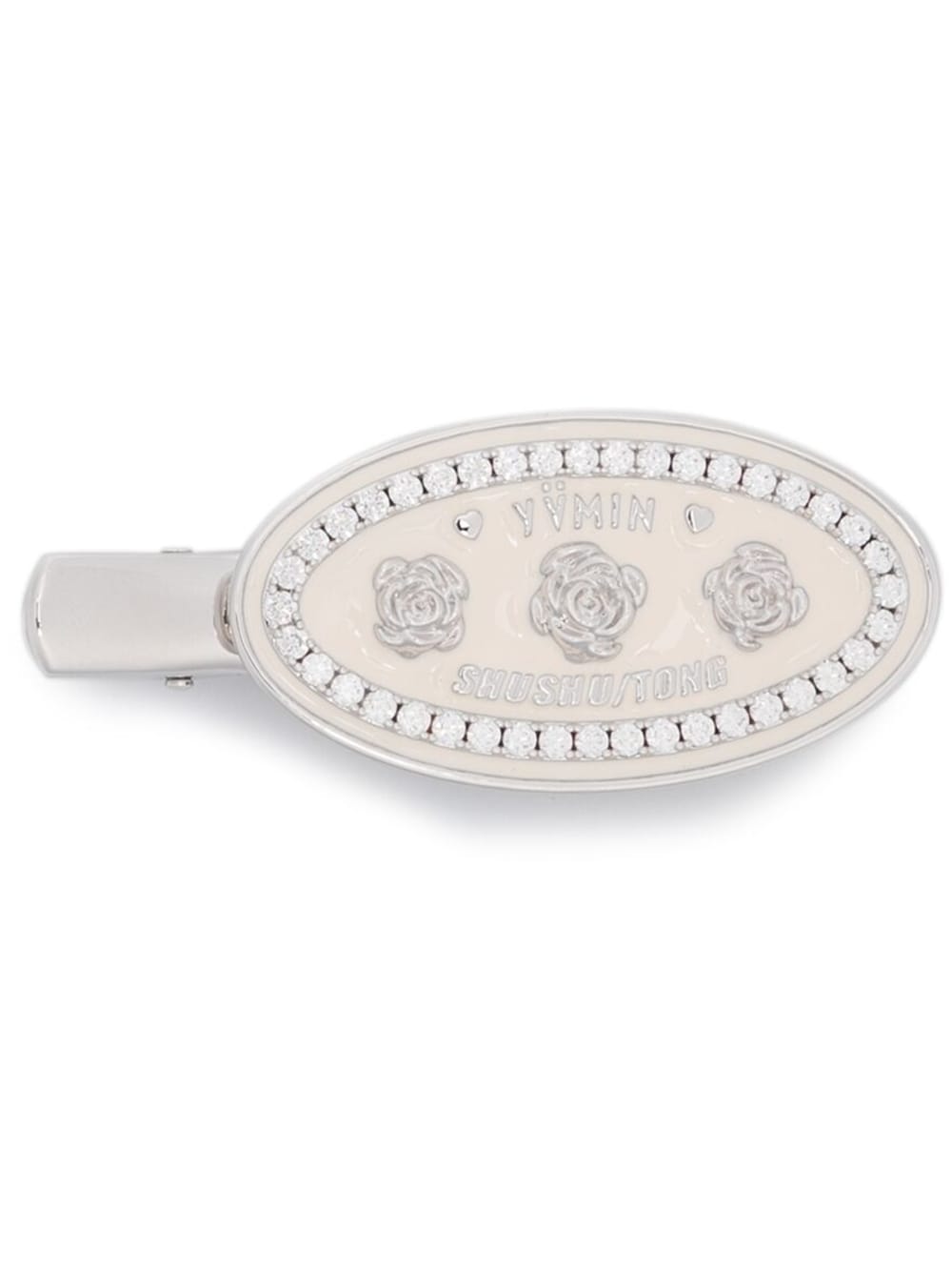 SHUSHU/TONG - logo-engraved hair clip - women - Brass - One Size - Silver