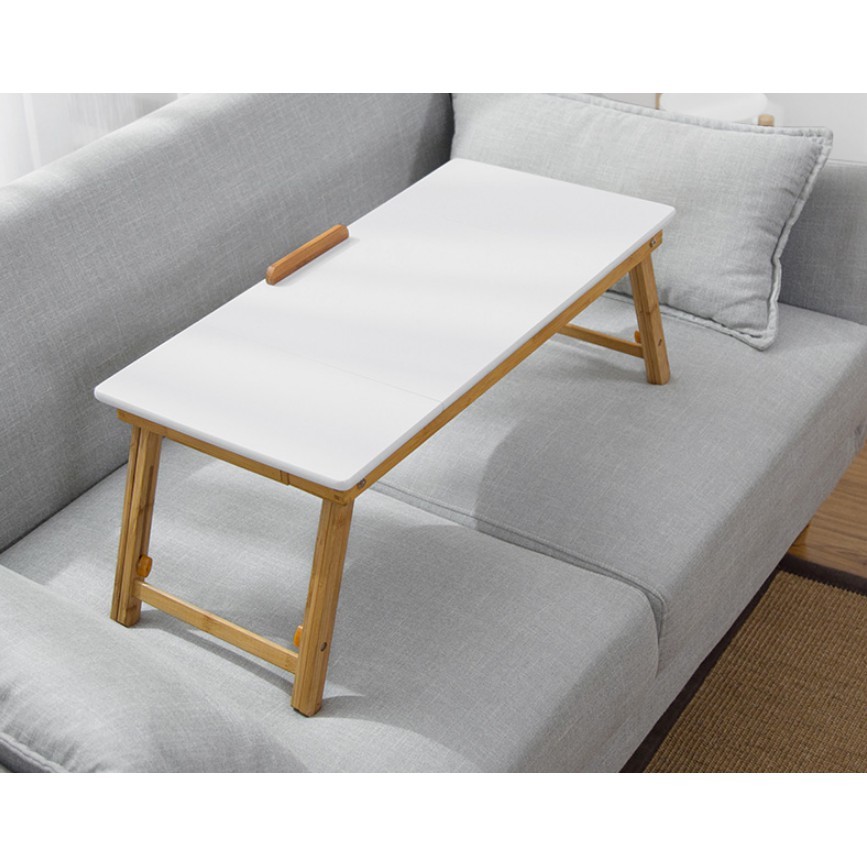 一件免運加長筆記本電腦桌床上用書桌移動小桌子懶人可折疊升降桌 - 平板70*34cm北極白全竹升降桌