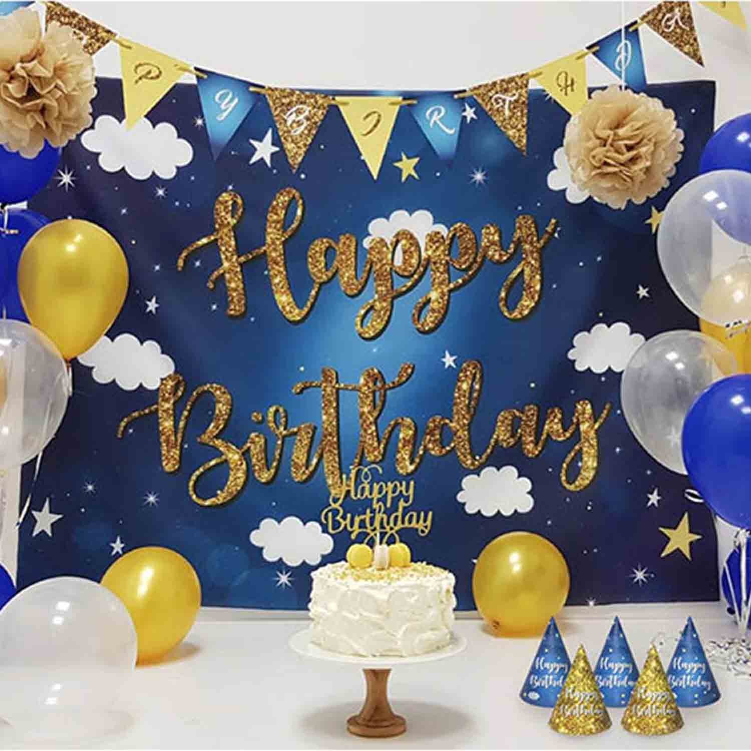 經典派對所需五件組，簡單輕鬆的佈置就能呈現最豐富、熱鬧的派對現場！。背景布旗、三角拉旗、派對帽、氣球、紙花球，一次搞定的完美搭配～100%天然乳膠製成，100％可生物分解～通過ISO及TUV認證！台灣