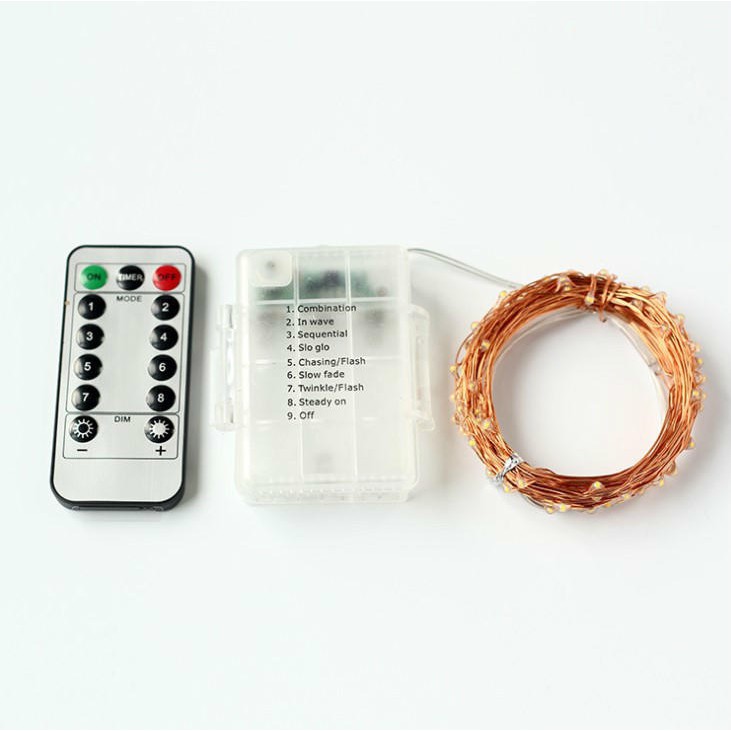 燈串10米100燈(四彩)【SG462】萬聖聖誕裝飾八功能遙控防水電池盒銅線燈串彩燈BOYBOY