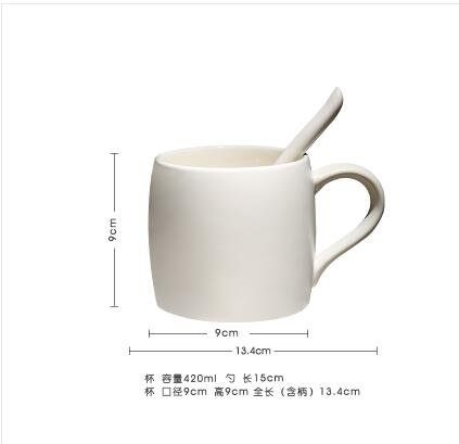 【磨砂白色】歐式咖啡廳磨砂馬克杯陶瓷水杯子
