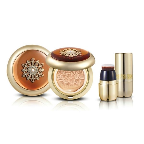 后 天氣丹華炫雙層蕾絲氣墊粉底(粉盒+粉蕊*2) 15g+拋光粉底刷