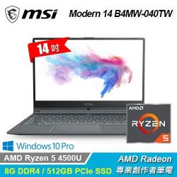 ◎特色：Modern 14 B4MW-040TW-BBAR545U8GXXDX10P|◎特色：ANTI-GLARE 防眩光 (霧面)|◎處理器：AMD Ryzen 5 4500U , 2.3 GHz 