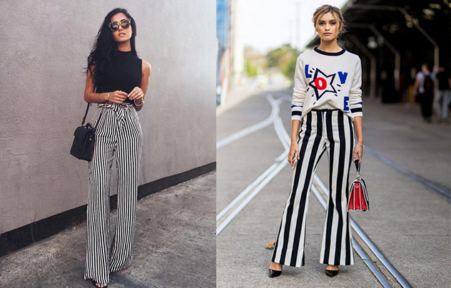 條紋褲穿搭