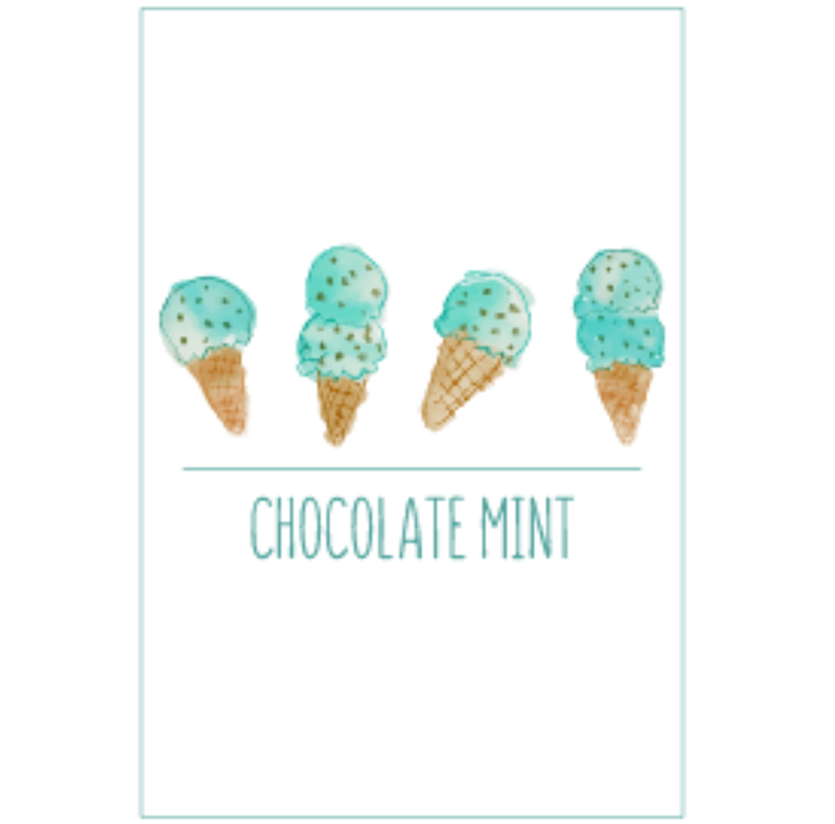 Watercolor painting:Chocolate mint WV