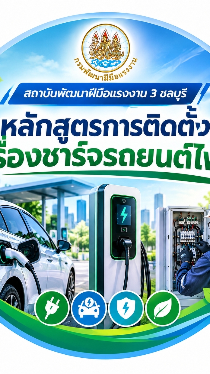 สมัครฝึก หลักสูตรการติดตั้งเครื่องชาร์จรถยนต์ไฟฟ้า