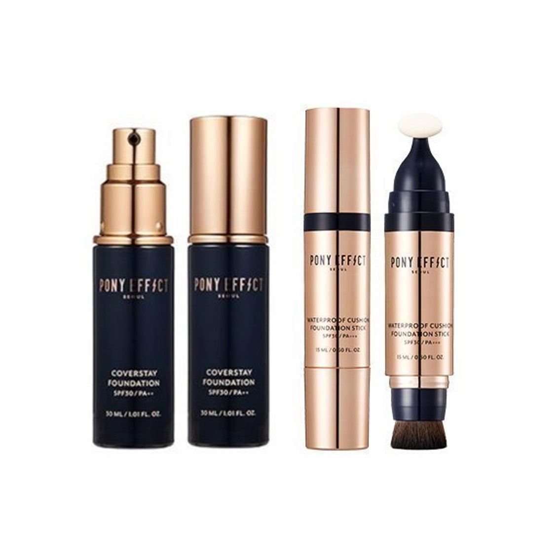 《多多家》※美妝卷後價468 還免運！ Pony Effect 持久無瑕粉底液 黑瓶 雙頭防水氣墊粉底棒