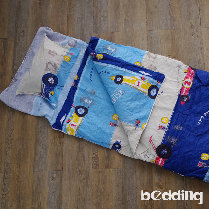 BEDDING-幼稚園必備-兒童冬夏兩用鋪棉睡袋-瘋狂賽車