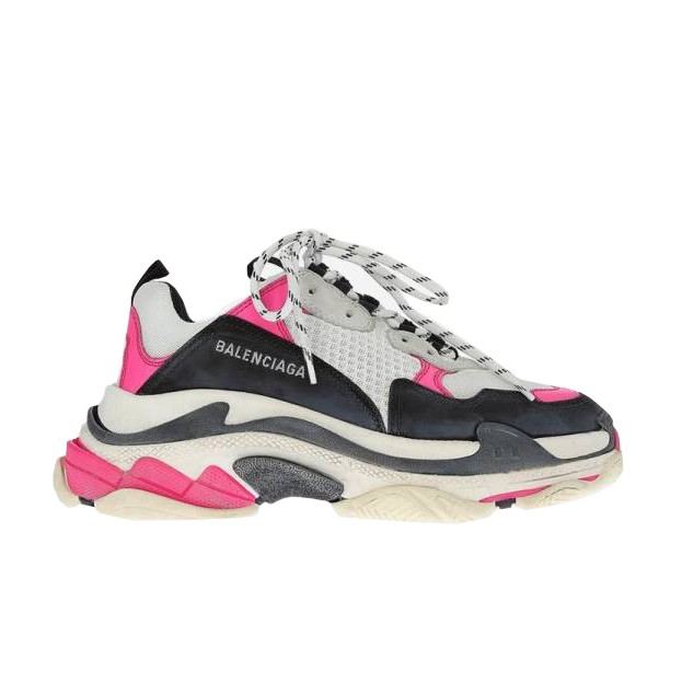 全新真品 Balenciaga Triple S 女款運動鞋 白.粉.黑 IT 38/39 /40/41 Balenciaga Triple S運動鞋採用厚實結構設計，飾有多色橡膠鞋底， 玫瑰粉色，黑