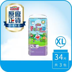 ◎版型升級，吸收量更強大|◎褲型設計，穿脫方便，舒適又合身|◎哆啦Ａ夢卡通授權，寶寶笑呵呵品牌:GOO.N日本大王系列:樂樂褲類型:褲型尺寸:XL包裝片數:34x3串包數:3包產地:泰國