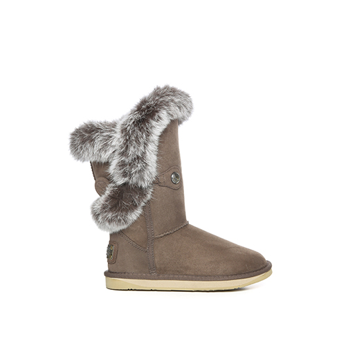 【Australia Luxe】NORDIC ANGEL SHORT 時尚兔毛雪靴- 灰