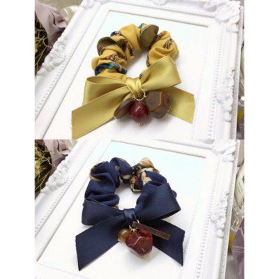 （現貨）正韓造型鎖鍊雲紋石蝴蝶結大腸圈/髮束/髮圈