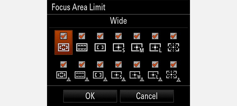 對焦區域限制功能，這首見於 A9、A7R3、A73 韌體更新過後的選單。