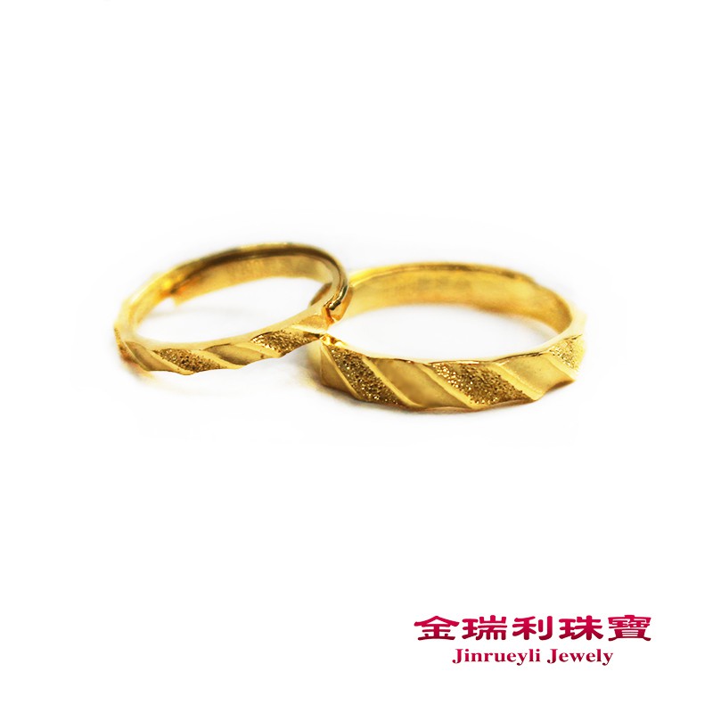 #金瑞利珠寶9999純金#情人節禮物#純金對戒#情人婚戒#情人對戒【品名】金瑞利珠寶9999純金 情比金堅錢黃金對戒戒指【金重】男0.92錢/女0.58錢/1PCS【材質】國際標準9999純黃金【說明