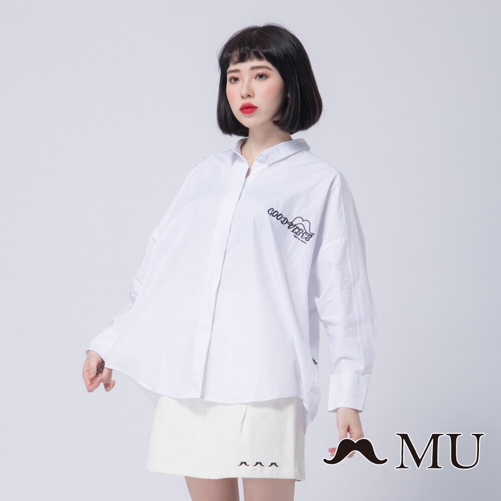 【MU】背後特殊剪裁鬍子印花襯衫(2色)8913262。人氣店家marua的MU by maru.a、衣料品有最棒的商品。快到日本NO.1的Rakuten樂天市場的安全環境中盡情網路購物，使用樂天信用