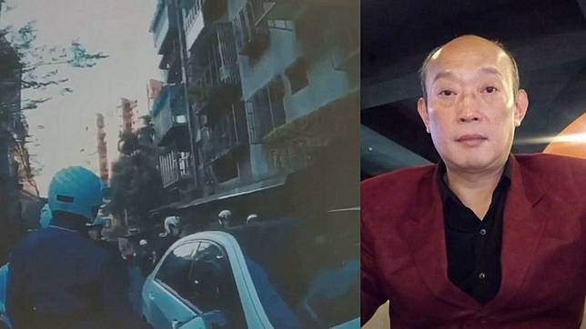 郭桂彬（圖右）的兒子幫友人助陣嗆聲，過程中「掉槍」。(圖／TVBS、翻攝郭桂彬臉書)