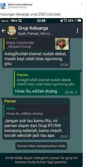 Ingatkan Soal Hoaks Pria Ini Malah Dikeluarkan Dari Grup Keluarga Suara Com Line Today