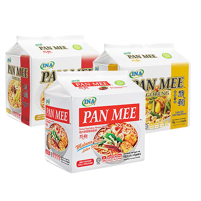 馬來西亞 INA PAN MEE辣味咖哩湯麵／咖哩風味乾麵／蝦咪辣醬乾麵(1袋入)【小三美日】D500841