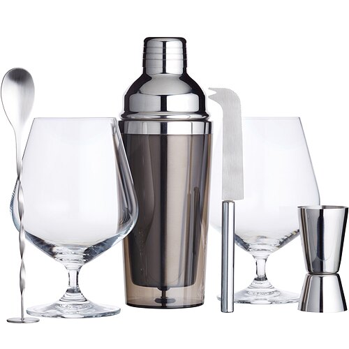 ◇琴酒雞尾酒杯2入◇雪克杯、吧平匙◇烈酒威士忌白蘭地◇雙頭調酒量杯◇吧台刀、起司刀