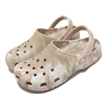 Crocs 涼拖鞋 Classic Marbled Clog 男鞋 女鞋 奶茶色 玫瑰粉 大理石紋 洞洞鞋 2068672YA