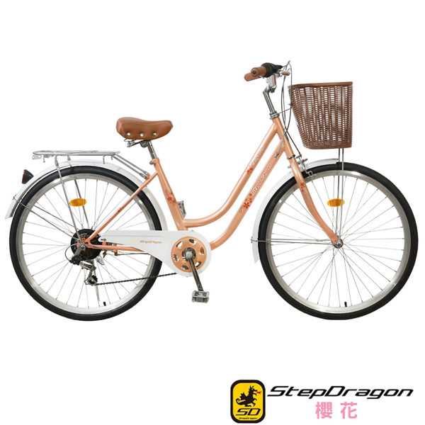 【StepDragon】櫻花復古淑女車 搭配 日本 Shimano 7速變速系統