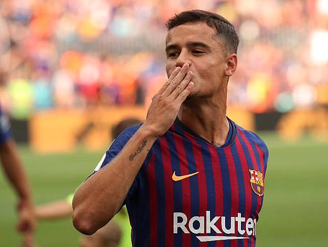 Pemain Barcelona Philippe Coutinho. REUTERS/Albert Gea