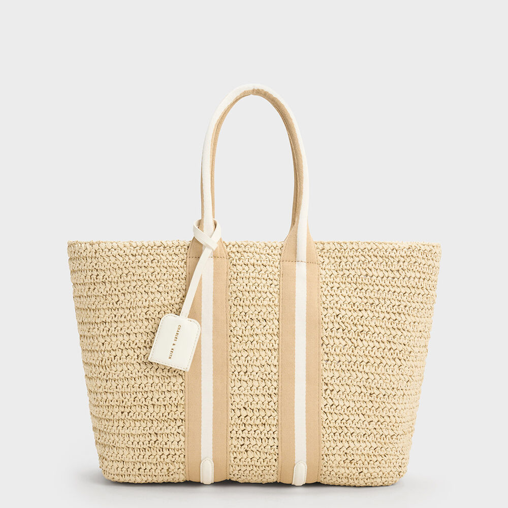 度假風草編托特包