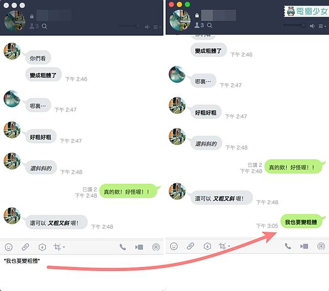 Line竟然可以打出 粗體字 斜體字 但用手機看起來超像傻瓜的 電獺少女 Line Today