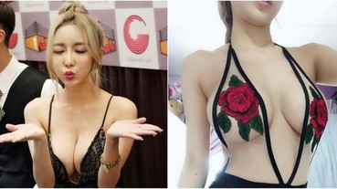 尺度邊緣的性感！火辣女神「雪碧」細吊帶泳衣勉強遮點 粉絲噴血爭自薦：我來教你游泳