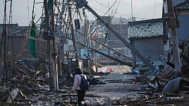 日本石川縣輪島市震後重建將是一大挑戰。美聯社