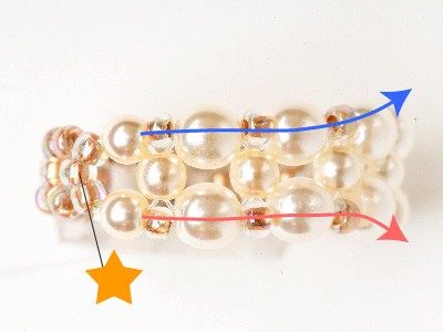 8の字編みで作るビーズの指輪の簡単な作り方