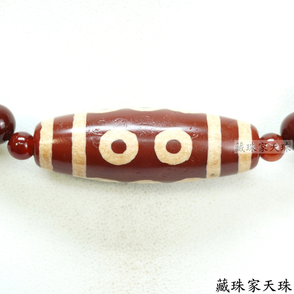 《藏珠家天珠》45mm紅玉髓五眼招財天珠項鍊