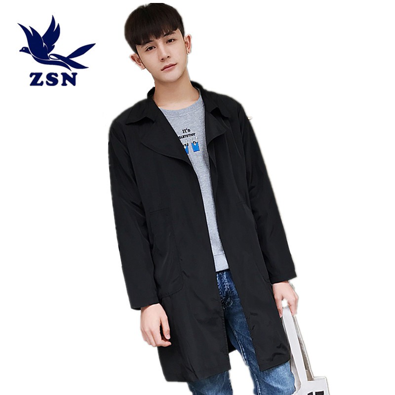 超值價長款男生大衣外套 港風薄外套 防曬外套 薄款防曬衣 戶外韓版風衣 防風外套 帥氣百搭英倫風修身外套 青年休閒外套