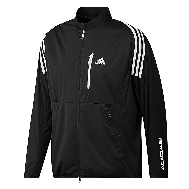 adidas GOLF-三條紋輕量防風外套(男)-黑