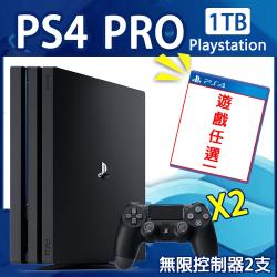 ◎■全新CUH-7200系列|◎■硬體容量為1TB|◎■支援 4K 超高解析度，PS4 遊戲均以1080p 解像度呈現商品名稱:PS4Pro-1TB雙手把遊戲主機-極致黑+遊戲任選一+立架+收納包品牌
