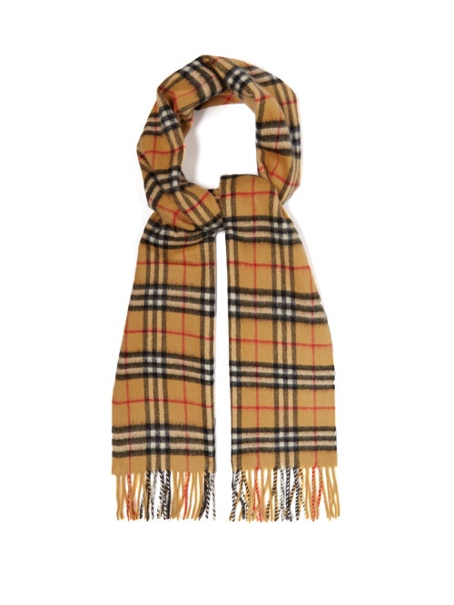 Burberry - Burberry's beige Vintage check scarf was first created in 1967, depicting the tartan patt