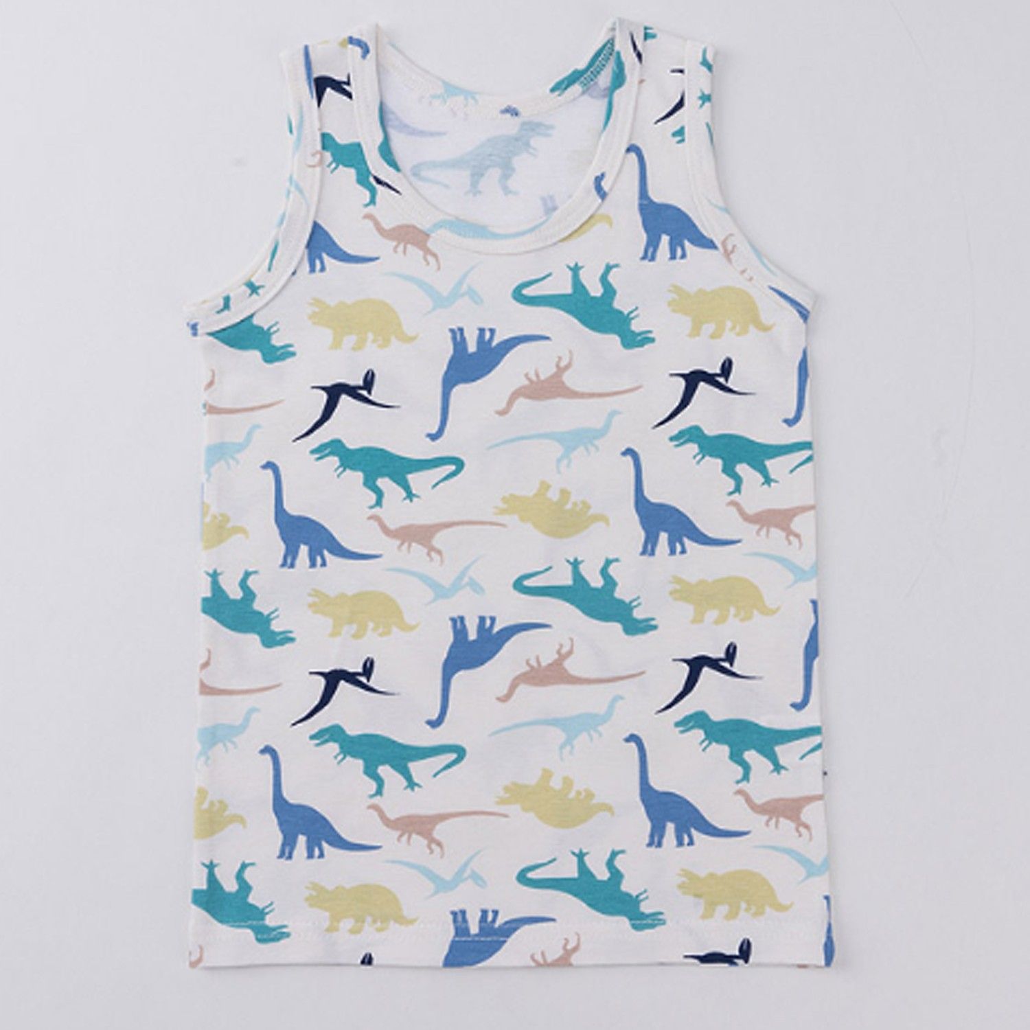 韓國 Mini-K - 純棉小背心-彩色恐龍