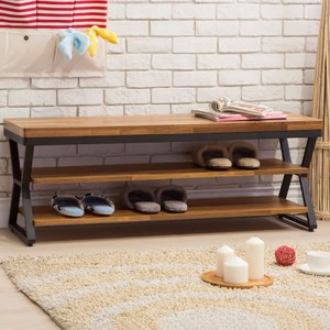 Homelike 凱德工業風4尺穿鞋椅-免組裝