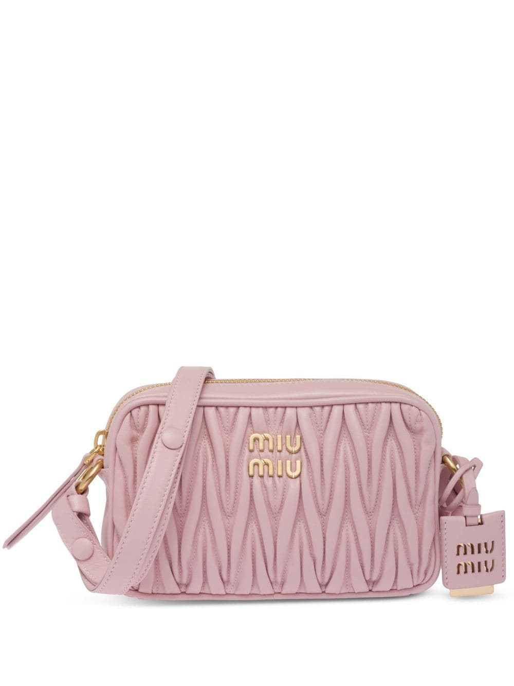 Miu Miu - logo-detail leather shoulder bag - women - Calf Leather - One Size - Pink