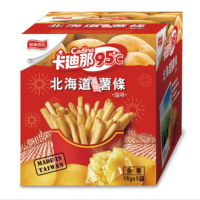 低溫真空工法製成►嚴選食材，香脆口感►經典鹽味，一口接一口►大人小孩都喜歡的零食▼任選5件$285▼平均$57/盒→點我看✩5盒組超值組✩★卡迪那95℃薯條系列★→【鹽味】→【海苔】→【地瓜條】→【松