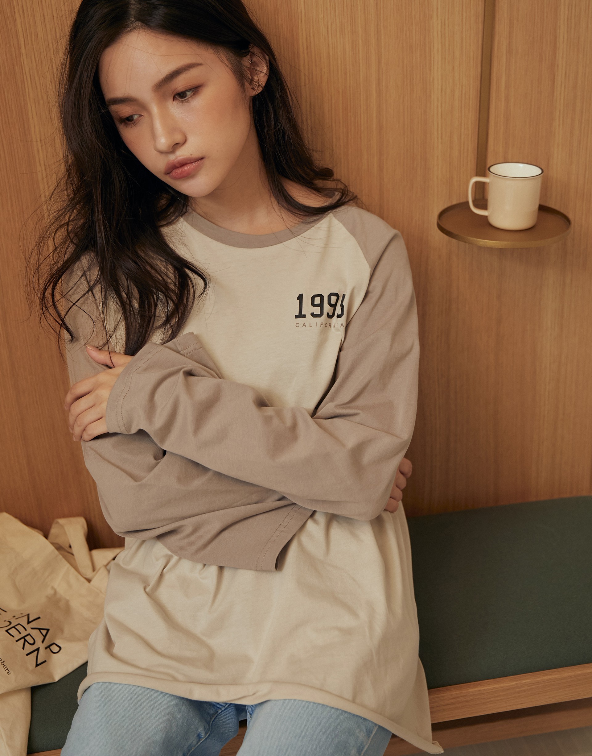 MIT台灣製造/PAZZO自訂開發布料/親膚柔棉/下擺不收邊/1995印花/可愛撞色