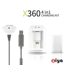 ◎★ 適用XBOX 360 手把電池。|◎★ 邊玩邊充電，更加順手。|◎★ 安裝簡單，快速充電。商品名稱:[ZIYA]XBOX360遊戲手把/搖控手把充電組合4in1(電池+座充+同步充電線)品牌:Z