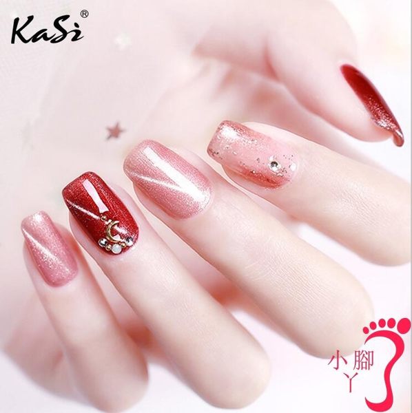 指甲油 kasi美甲貓眼膠年新款套裝開店專用銀河星空裸色貓眼指甲油膠