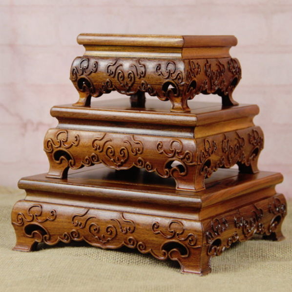 非洲酸枝木 如意雕花底座