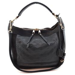 LV 深藍色壓紋牛皮混搭麂皮肩背斜背兩用包(展示品)