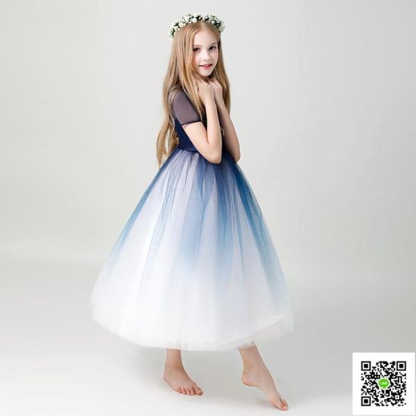 兒童禮服 花童禮服女兒童婚紗公主裙蓬蓬紗女童禮服走秀小主持人鋼琴表演服 一件免運